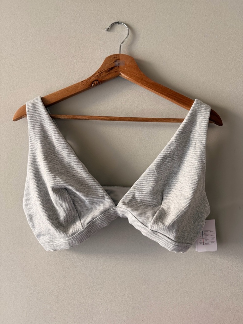 NEW with Tags XXL Auden Seamless Ribbed Bralette - Light Gray Heather
